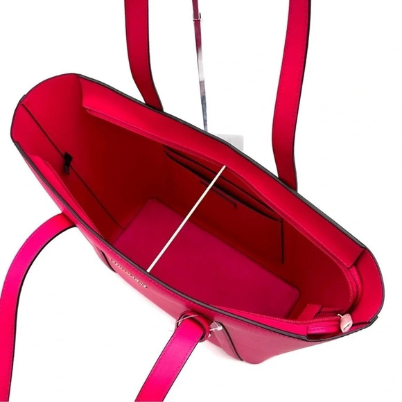 Michael Kors Pratt Large Signature Logo Tote Bag Electric Pink - Picture 7 of 10